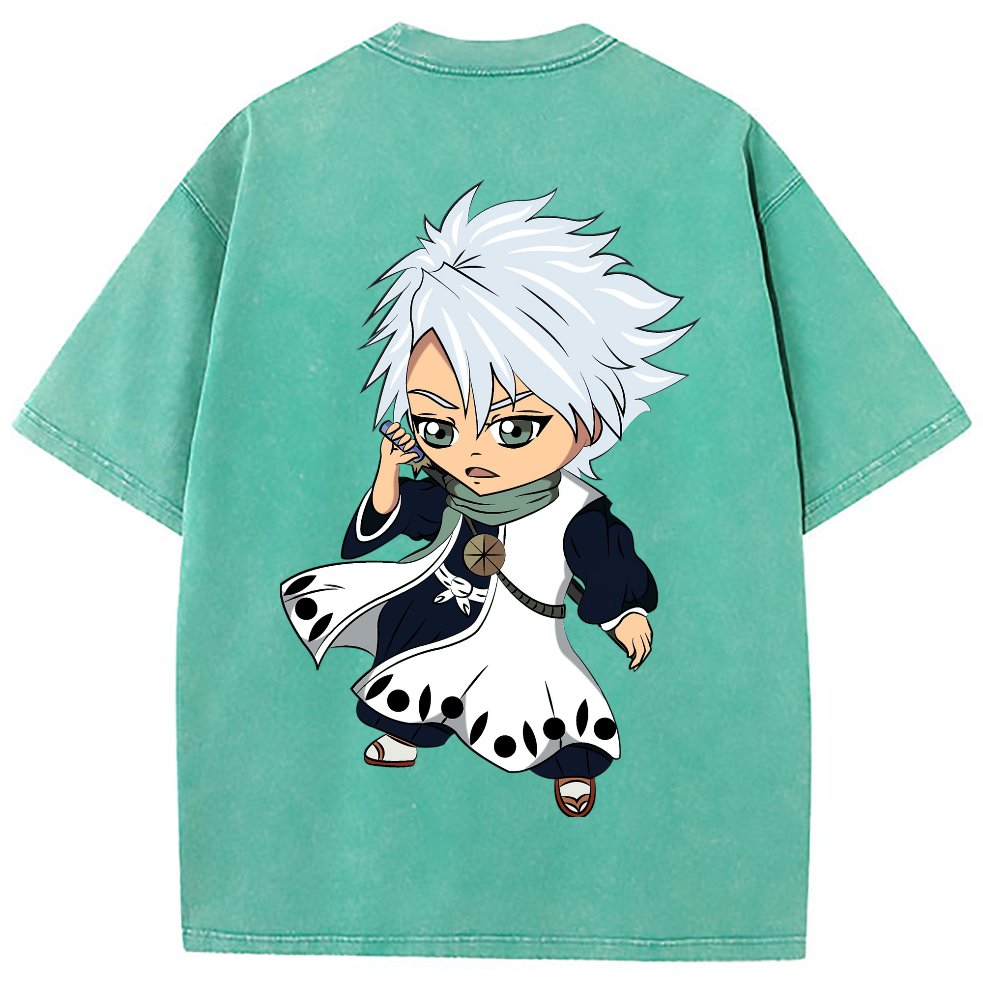 （画像用） ブリーチ 日番谷冬獅郎（ひつがや とうしろう） BLEACH Hitsugaya Toushirou 綿100% ヴィンテージ風 半袖Tシャツ（背面プリント）